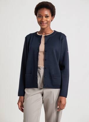 Gilet manches longues stretch bleu ARMOR LUX femme