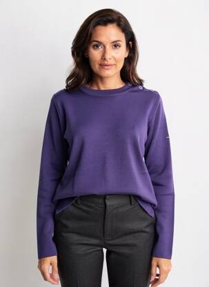 Pull coupe cintrée manches longues violet ARMOR LUX femme
