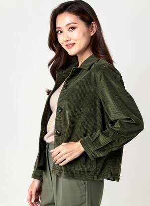 Veste casual coupe droite vert LE GLAZIK femme