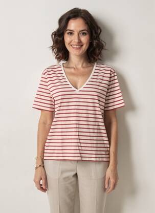 T-shirt coupe droite manches courtes rouge MOUSQUETON femme