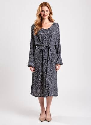 Robe mi-longue manches longues manches longues noir ARMOR LUX femme