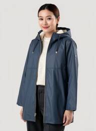 Imperméable fermeture zippée sur le devant a capuche bleu ELLE EST OU LA MER femme