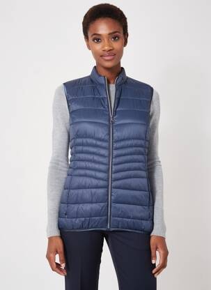 Doudoune poches sans capuche bleu BERMUDES femme