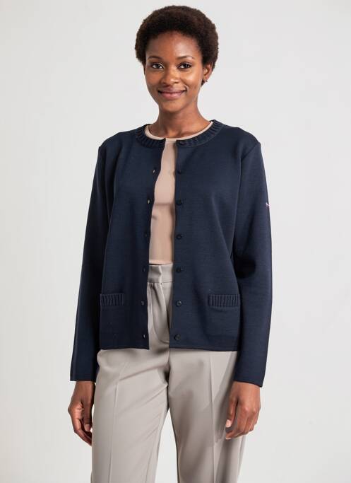 Gilet manches longues stretch bleu ARMOR LUX femme