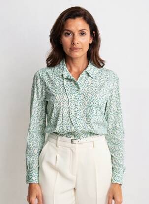 Chemisier coupe cintrée manches longues vert POMODORO femme