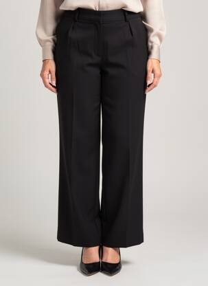 Pantalon droit taille à pinces taille haute noir CISO femme