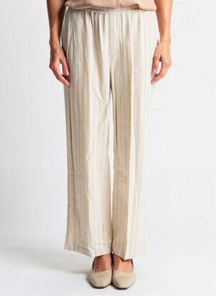 Pantalon droit tissage crêpe taille normale beige CISO femme