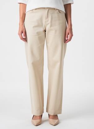 Pantalon droit tissage popeline taille normale beige CISO femme