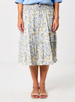 Jupe mi-longue coupe évasée bleu JENSEN femme