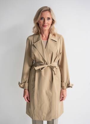 Trench tissage popeline sans capuche beige CISO femme