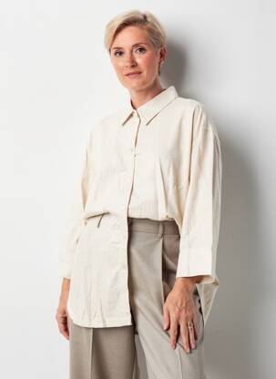 Chemisier manches longues manches longues beige CISO femme