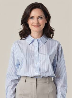 Chemisier coupe droite manches longues bleu CISO femme