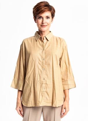 Chemisier coupe droite manches longues marron CISO femme