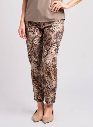 Pantalon 7/8 stretch taille normale marron PLACE DU JOUR femme