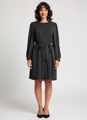 Robe mi-longue manches longues manches longues noir VERO MODA femme