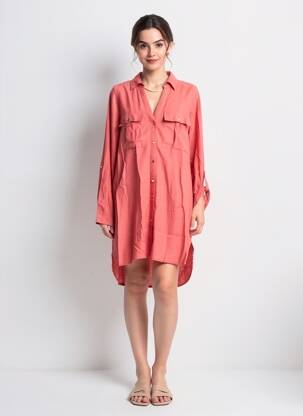 Robe mi-longue manches longues manches longues rouge VERO MODA femme