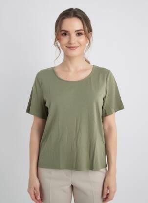 T-shirt coupe droite manches courtes vert PIECES femme
