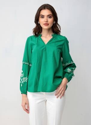 Blouse manches longues manches longues vert VERO MODA femme