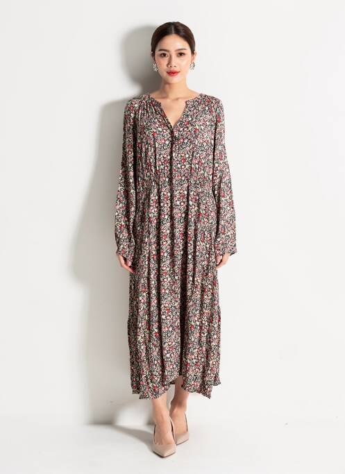 Robe longue manches longues manches longues bleu C'EST BEAU LA VIE femme