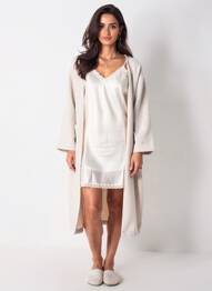 Nuisette/combinette effet matière satinée beige TECCIA femme