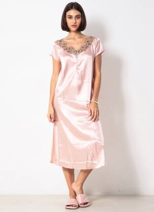 Nuisette/combinette col rond rose LUNA DI SETA femme
