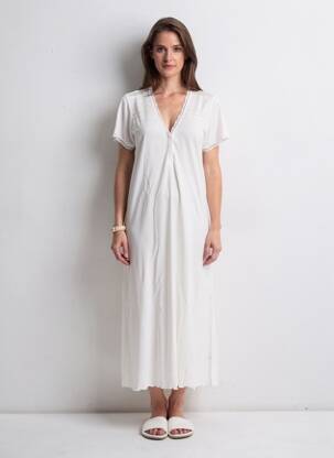Nuisette/combinette effet matière satinée blanc LUNA DI SETA femme