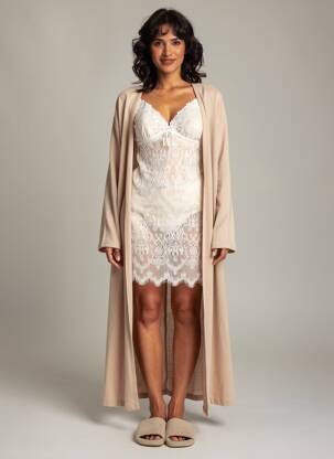 Nuisette/combinette broderie blanc MARJOLAINE femme