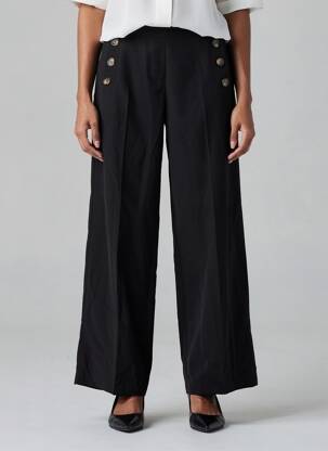 Pantalon droit coupe droite noir RUE DES ABBESSES femme