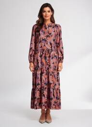 Robe longue manches longues manches longues rose RUE DES ABBESSES femme