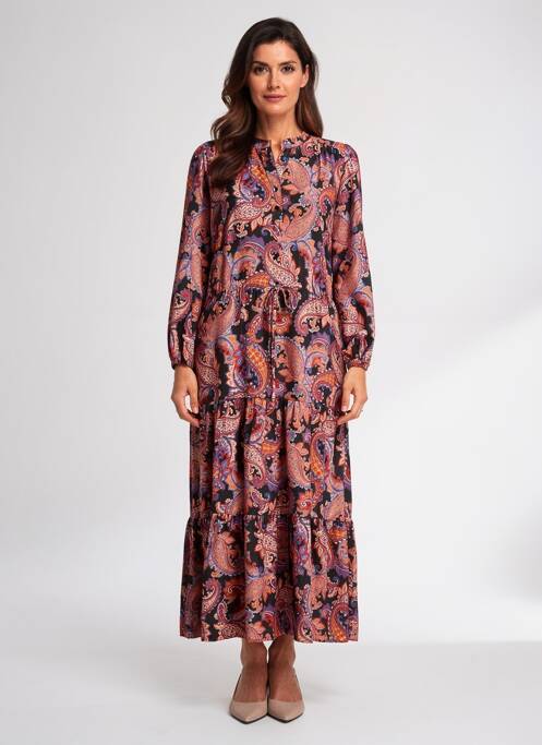 Robe longue manches longues manches longues rose RUE DES ABBESSES femme