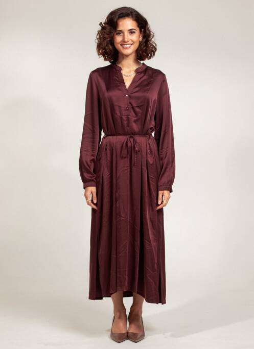 Robe longue manches longues manches longues marron PAKO LITTO femme