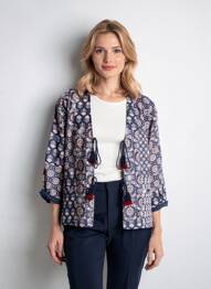 Veste casual coupe droite bleu MAMOUCHKA femme