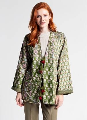 Veste casual coupe droite vert MAMOUCHKA femme