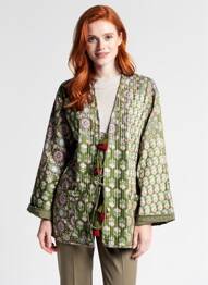 Veste casual coupe droite vert MAMOUCHKA femme