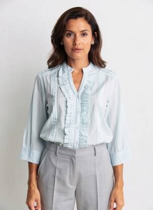 Chemisier coupe droite manches longues bleu IMAGINE femme