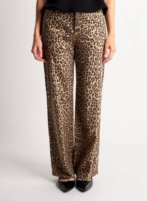 Pantalon large fermeture zippée sous rabat boutonné taille normale marron VERO MODA femme