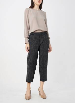 Pantalon 7/8 taille élastique taille normale gris PIECES femme
