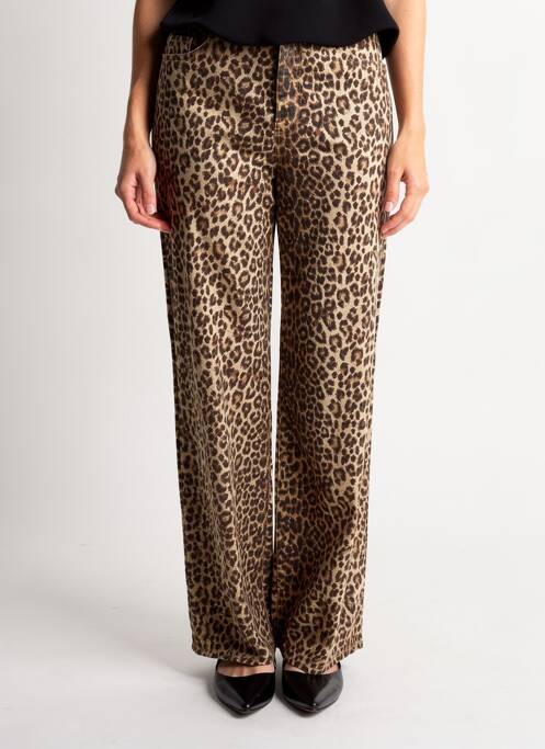 Pantalon large fermeture zippée sous rabat boutonné taille normale marron VERO MODA femme