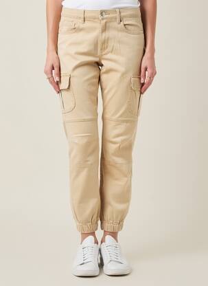 Pantalon cargo resserrée sur le bas taille normale beige VERO MODA femme