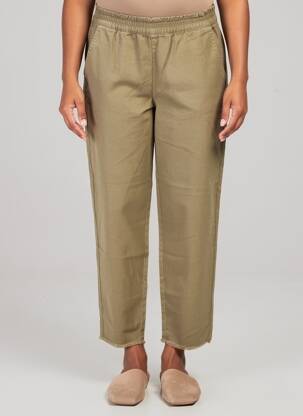 Pantalon chino taille normale taille normale vert PIECES femme