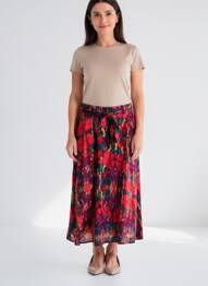 Jupe longue tissage crêpe rose ORFEO femme