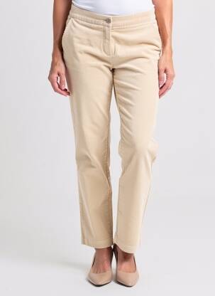 Pantalon chino fermeture zippée sous rabat boutonné taille normale beige ESPRIT DE LA MER femme