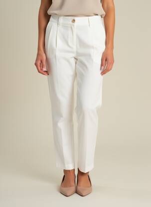 Pantalon slim tissage popeline taille normale blanc VERO MODA femme