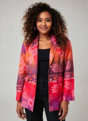 Blazer manches longues rouge HOD femme