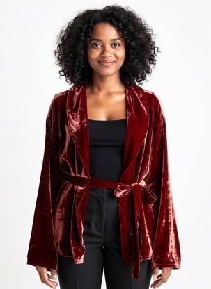 Veste kimono manches longues marron V.DE.VINSTER femme