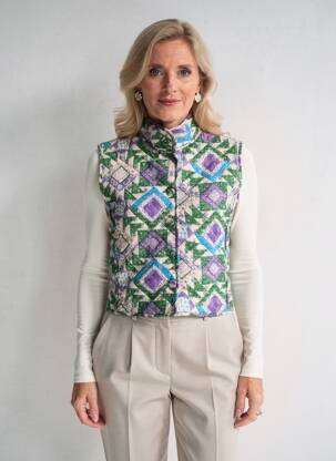 Veste casual coupe droite vert HOD femme