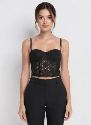 Top col v fines bretelles noir VANESSA BRUNO femme