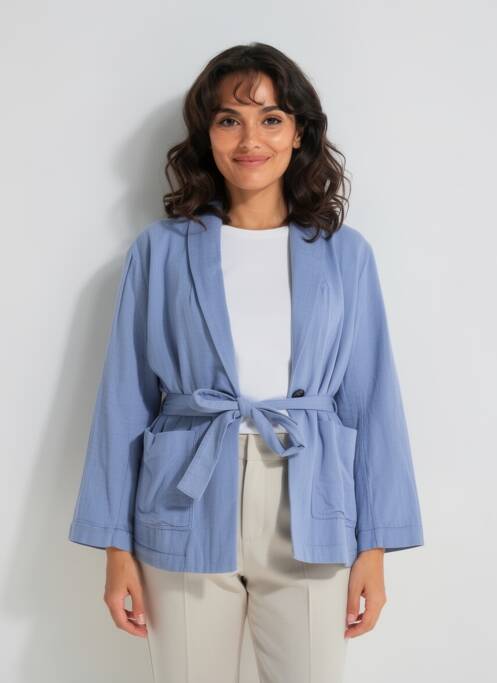 Veste kimono manches longues bleu XIRENA femme