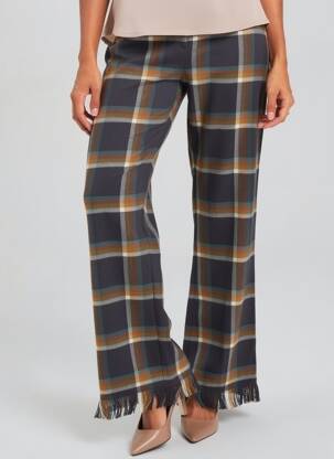 Pantalon droit taille élastique taille normale bleu V.DE.VINSTER femme