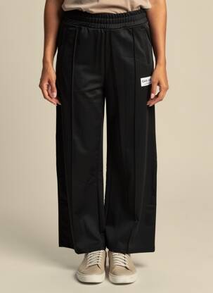 Pantalon large tissage popeline taille normale noir GAÏA GAÏA femme